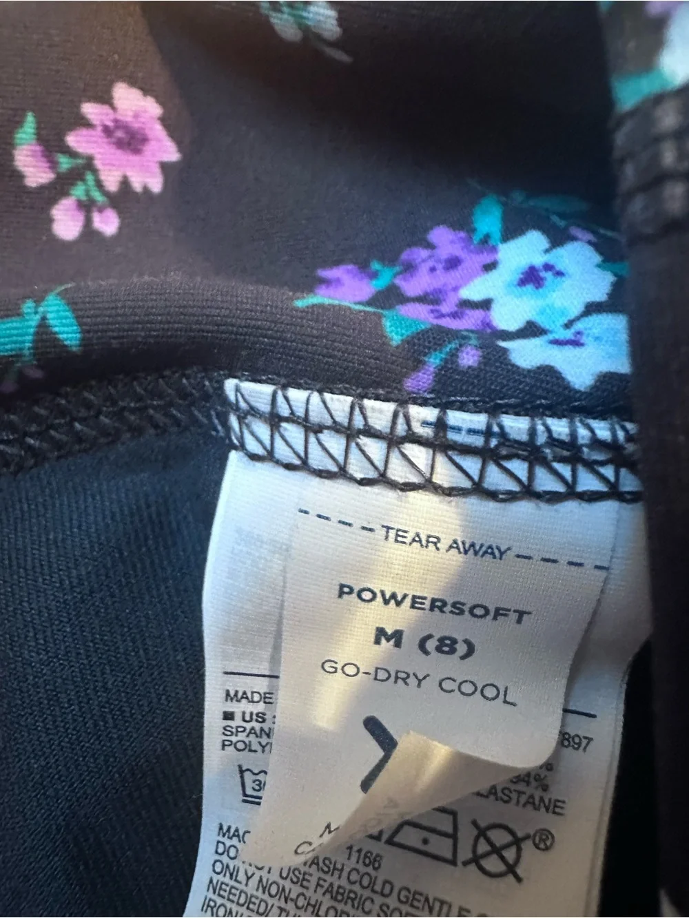 Floral Black A-Line Skort with Purple & Teal Accents